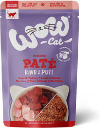Wow Cat Katzenfutter Adult Pastete Rind und Pute getreidefrei und glutenfrei 12 x 125 g - 12 x 125 g – Bild 1 von 5