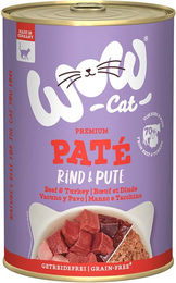 WOW CAT Katzenfutter Adult Paté Rind & Pute getreidefrei und glutenfrei 6x400g - 6 x 400 g – Bild 1 von 5