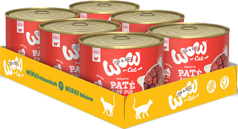 Produktbild von WOW CAT Katzenfutter Adult Rind Pur Getreidefrei 6er Pack 1200g