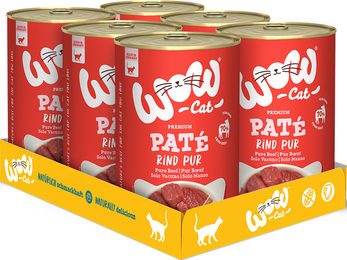Produktbild von WOW CAT Katzenfutter Adult Rind Pur Getreidefrei 6er Pack 400g