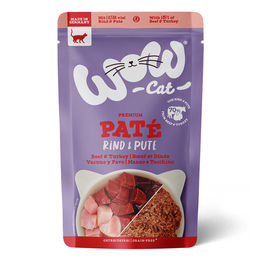 WOW CAT Katzenfutter Adult Rind und Pute getreidefrei und glutenfrei 12x125g – Bild 1 von 2