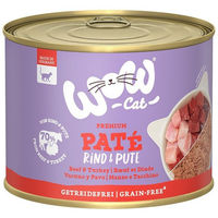 Produktbild von WOW CAT Katzenfutter Adult Rind und Pute getreidefrei und glutenfrei 6x200g
