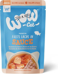 Produktbild von WOW CAT Katzenfutter Lachs in Sauce Monoprotein für Adult 8x85g