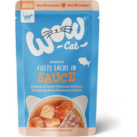 Produktbild von WOW CAT Katzenfutter Lachs in Sauce Monoprotein für Adult 8x85g