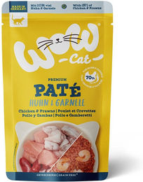 WOW CAT Katzenfutter Paté Huhn & Garnelen Adult getreidefrei und glutenfrei 12x125g - 12 x 125 g – Bild 1 von 2