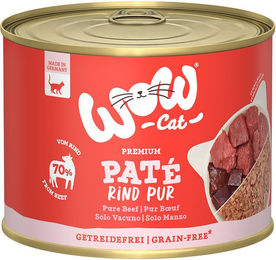 WOW CAT Katzenfutter Paté Rind Adult getreidefrei monoprotein 6x200g - 6 x 200 g – Bild 1 von 4