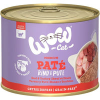 Produktbild von WOW CAT Katzenfutter Paté Rind & Pute Adult Getreidefrei und Glutenfrei 6x200g - 6 x 200 g