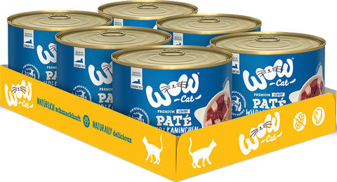 Produktbild von WOW CAT Katzenfutter Senior Wild & Kaninchen getreidefrei 6er Vorteilspack 1200g