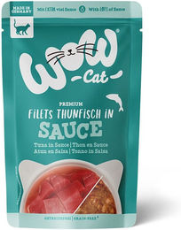 WOW CAT Katzenfutter Thunfisch Filets in Sauce getreidefrei 8x85 g – Bild 1 von 3