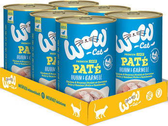 Produktbild von WOW CAT Kitten Nassfutter Huhn & Garnele Junior Getreidefrei 6er Vorteilspack 400g