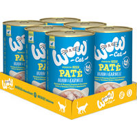 Produktbild von WOW CAT Kitten Nassfutter Huhn & Garnele Junior Getreidefrei 6er Vorteilspack 400g