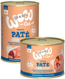 WOW Cat Nassfutter für erwachsene Katzen mit Huhn und Lachs 400 g – Bild 1 von 2