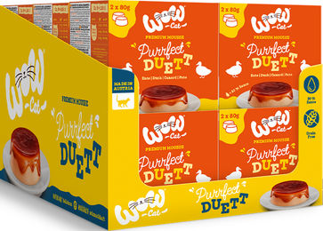 Produktbild von WOW CAT Purrfect Duett Katzenfutter Ente getreidefrei 12er Vorteilspack