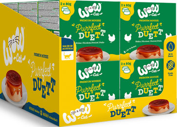 Produktbild von WOW CAT Purrfect Duett Katzenfutter Huhn getreidefrei 12er Vorteilspack