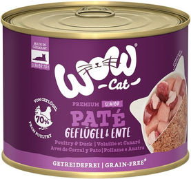 WOW CAT Senior Katzen-Paté Geflügel & Ente getreidefrei und glutenfrei 6x200g - 6 x 200 g – Bild 1 von 4