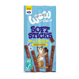 Produktbild von WOW CAT Soft Sticks Lachs Katzen Leckerli 6 x 5 g - 6 x 5 g