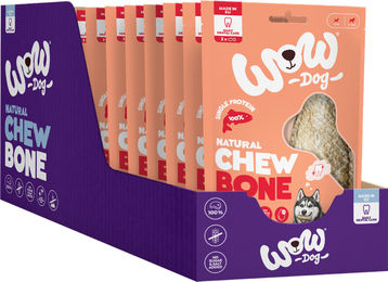 WOW DOG Bio Kauknochen Lachs für Hunde 12er Vorteilspack – Bild 1 von 1