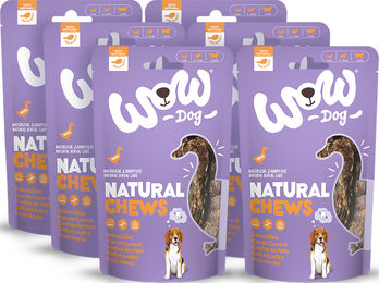 Produktbild von WOW Dog Entenhälse Naturkauartikel für Hunde Monoprotein getreidefrei 6x250g Multipack
