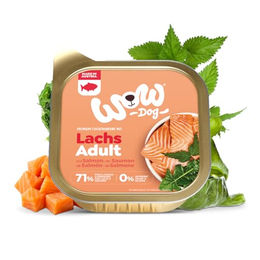 WOW Dog Hund Nassfutter Lachs und Rind glutenfrei und ohne Zucker 150 g 22er Pack – Bild 1 von 6