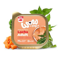 Produktbild von WOW Dog Hund Nassfutter Lachs und Rind glutenfrei und ohne Zucker 150 g 22er Pack