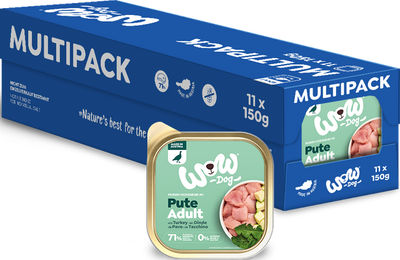 Produktbild von WOW DOG Hund Nassfutter Pute Getreidefrei für Adult 11x150g Multipack