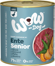 WOW DOG Hund Nassfutter Senior Ente mit Seealge und Süßkartoffel getreidefrei 6 x 800 g - 6 x 800 g – Bild 1 von 7