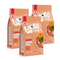 Produktbild von WOW Dog Hund Trockenfutter Minis Lachs und Forelle für Adult, Monoprotein, getreidefrei, 1 kg
