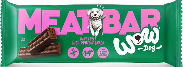 Produktbild von WOW DOG Hunde Belohnungssnack Rind Riegel getreidefrei mit hohem Fleischanteil 40g
