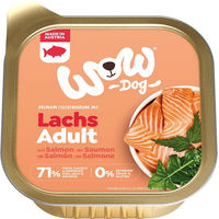 Produktbild von Wow Dog Hundefutter Nassfutter Adult Lachs mit Löwenzahn und Brennnessel Getreidefrei 11x150g - 11 x 150 g