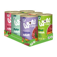 Produktbild von Wow Dog Hundefutter Nassfutter Adult Multipack 6 x 400 g Getreidefrei mit hohem Fleischanteil - 6 x 400 g