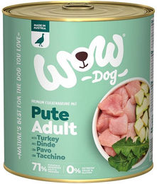 Produktbild von WOW Dog Hundefutter Pute Adult mit hohem Fleischanteil 6x800g