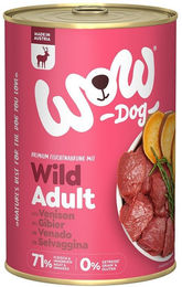 Produktbild von WOW Dog Hundefutter Wild Adult mit hohem Fleischanteil 6x400g