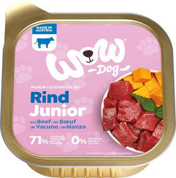 Wow Dog Junior Hundefutter Nassfutter mit Rind in der Schale 11x150g - 11 x 150 g – Bild 1 von 5