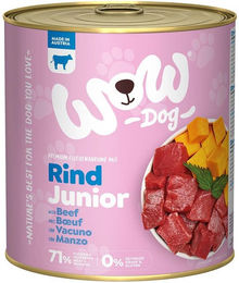Produktbild von WOW Dog Junior Hundefutter Rind getreidefrei ohne Farb- und Aromastoffe 6x800g