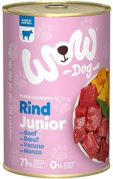 Produktbild von WOW! Dog Junior Hundefutter Rind glutenfrei ohne Farb- und Aromastoffe 6x400g