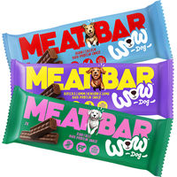 Produktbild von WOW Dog Meat Bar Set Hundeleckerlis Rind Huhn Hirsch getreidefrei ohne Zucker mit hohem Fleischanteil 3x40g