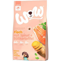 Produktbild von WOW! Dog Minis Adult Hundefutter Fisch mit Spinat und Süßkartoffel 1kg - 6 x 1 kg