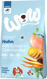 Produktbild von WOW! Dog Minis Adult Hundefutter Huhn mit Spinat und Cranberries 1kg - 1 kg