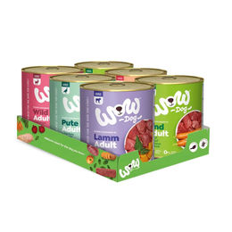Wow Dog Nassfutter für Hunde Adult Multipack 6 x 800 g Getreidefrei mit hohem Fleischanteil - 6 x 800 g – Bild 1 von 4