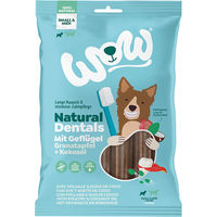 Produktbild von WOW Dog Natural Dentals Zahnpflege-Snack für kleine und mittlere Hunde mit Geflügel und Granatapfel, getreidefrei und monoprotein, 180g