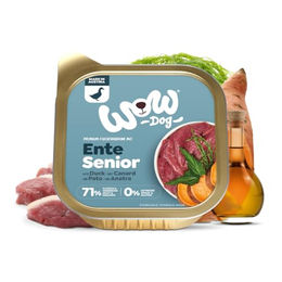 Produktbild von WOW Dog Senior Hund Nassfutter Ente Huhn Rind Stückchen in Sauce mit hohem Fleischanteil ohne Zucker 150 g 22er Pack