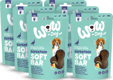 Produktbild von WOW Dog Soft Bar Pute Getreidefrei Hundeleckerlis 6x150g Multipack