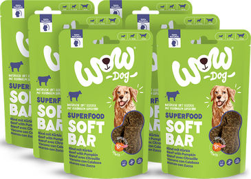 Produktbild von WOW Dog Soft Bar Rind Bio Hundeleckerlis getreidefrei Monoprotein 6x150g Multipack