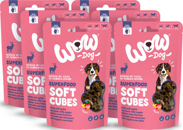 WOW Dog Soft Cubes Wild Hundeleckerlis getreidefrei Monoprotein 6x150g Multipack – Bild 1 von 1