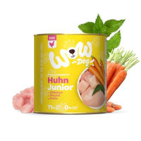 Produktbild von WOW Dog Welpen-Nassfutter Huhn und Rind getreidefrei mit hohem Fleischanteil 800 g 24er Pack
