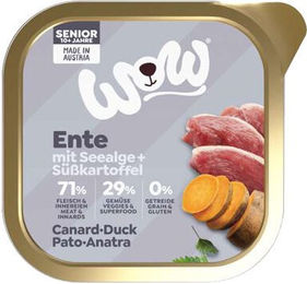 WOW Hundefutter Senior Ente Schale Stückchen in Sauce Getreidefrei 11 x 150 g – Bild 1 von 5