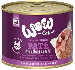 WOW Katzen Nassfutter Senior Ente und Geflügel Paté mit hohem Fleischanteil ohne Konservierungsstoffe 6x200 g - 6 x 200 g – Bild 1 von 2