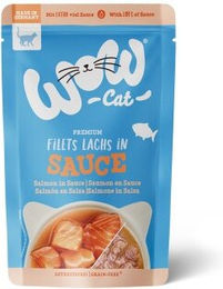 WOW Nassfutter Katze Adult Monoprotein Lachs und Huhn Stückchen in Sauce 8x85 g - 8 x 85 g – Bild 1 von 2