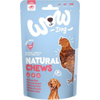 Produktbild von WOW Natural Chews Hühnerfilet getrocknet Kausnack für Hunde getreidefrei und monoprotein 250g - 250 g