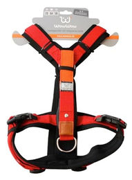 Wowwow Hundegeschirr mit integrierter 60cm Leine aus gepolstertem Neopren in Rot Größe S – Bild 1 von 6